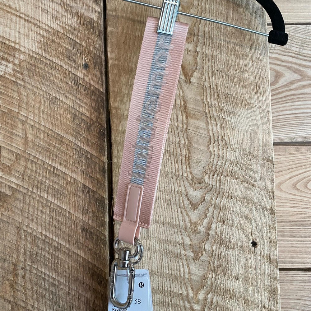 Pink Keychain with Silver Logo